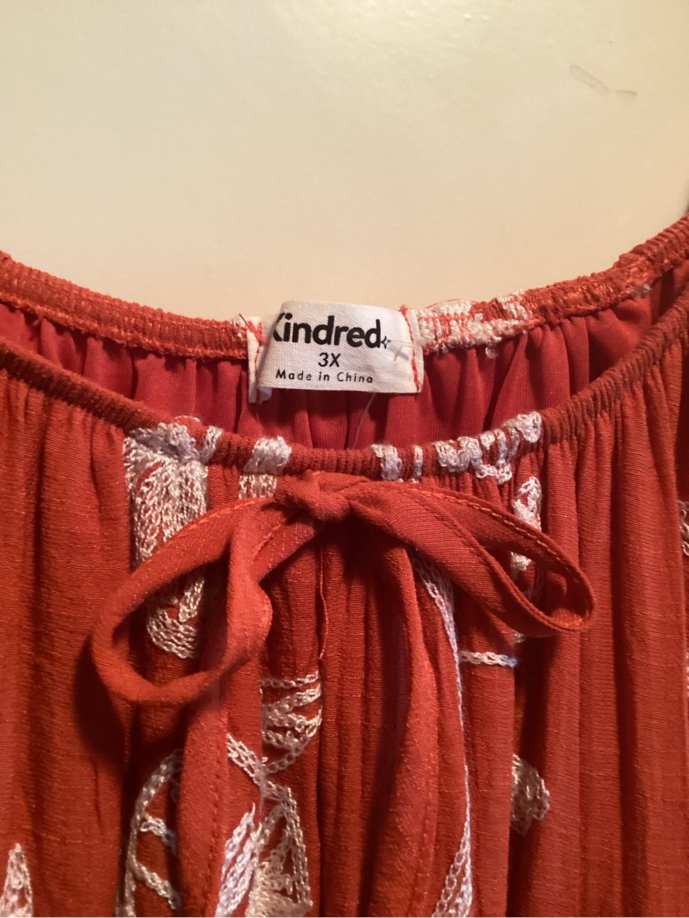 Rust Floral Maxi Dress with Gathered Neckline - Picture 8 of 13